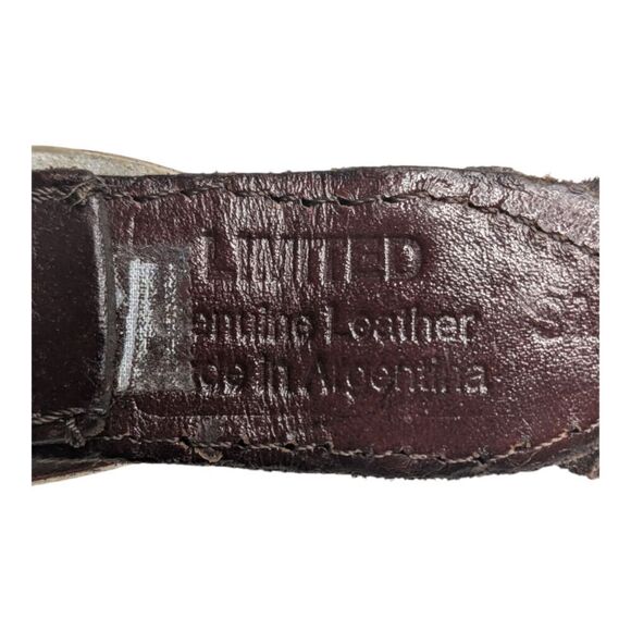 Vintage Limited Brown Woven Leather Silvertone Buckle Belt, SM - Picture 7 of 7